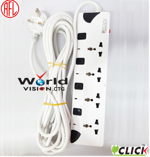 Multi Extension Click 3 pin 4 port 16 feet Cable, Multi extension.
