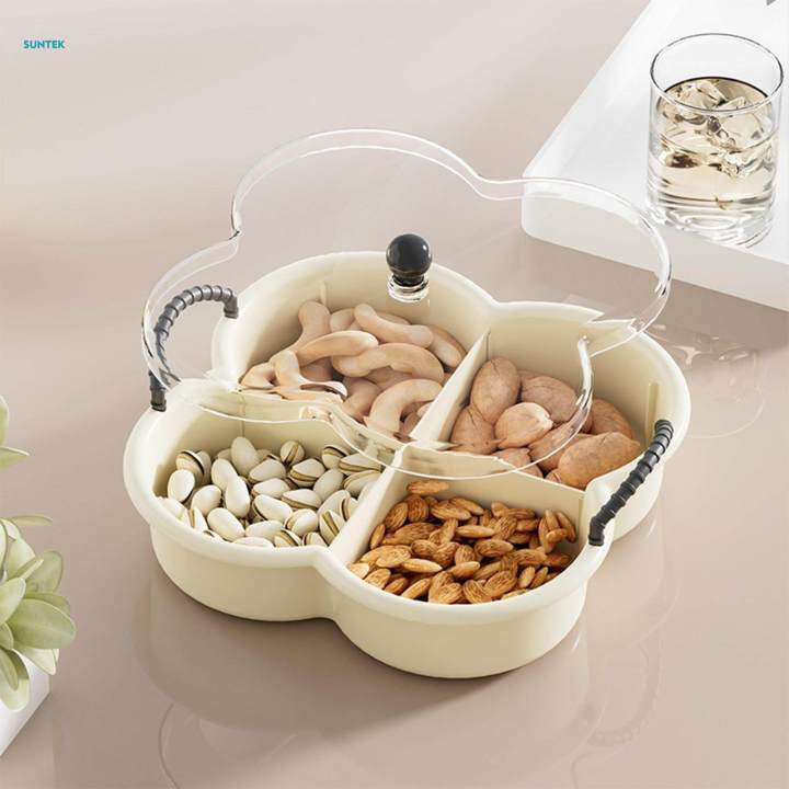 Snack Serving Tray 4 Grids Snack Serving Plate Dishes for Cakes