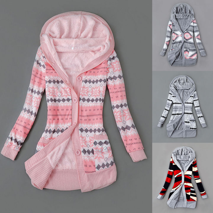 Women%20Cardigan%20Hooded%20Buttons%20Closure%20Hooded%20Plush%20Lining%20Sweater%20Cardigan%20-%20Image%206