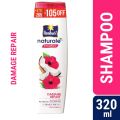 Parachute Naturale Damage Repair Shampoo with Red Hibiscus & Coconut Milk| For Strong & Soft Hair| Smoothens Rough Hair| Paraben Free, 100% Vegan| All Hair Types| 320 ml. 