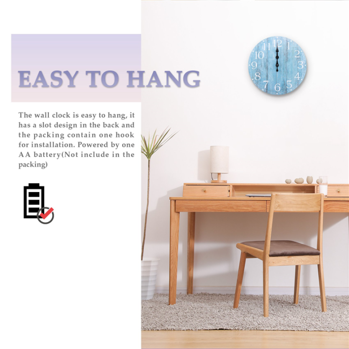 Wall%20Clock,10%20Inch%20Teal%20Silent%20Non-Ticking%20Kitchen%20Clock%20Decor%20-%20Image%204