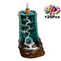 【Daily Necessities For Anyone Store】Gift 20Pcs Incense Cones Ceramic Backflow Incense Handmade Gift Home Decoration Shui Ball Lucky Bamboo Set. 