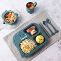 RHS Online 6PCS Baby Eco-friendly Dinnerware Cute Dinosaur Cutlery Plate Bowl Cup Fork Spoon Children Feeding Tableware Set. 