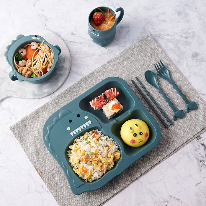 RHS%20Online%206PCS%20Baby%20Eco-friendly%20Dinnerware%20Cute%20Dinosaur%20Cutlery%20Plate%20Bowl%20Cup%20Fork%20Spoon%20Children%20Feeding%20Tableware%20Set%20-%20Image%202