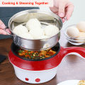 Electric 18cm Mini Multicooker- For preparing Steak, Egg, Seafood, Vegetables, Rice, Ramen, Oatmeal, and Soup Multifunctional Cooking Pot-Top Selling Multicooker.