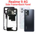 For Realme 9 4G RMX3521 Side Frame + Back Panel Housing + Camera Glass Back shell Replacement Spare Parts.