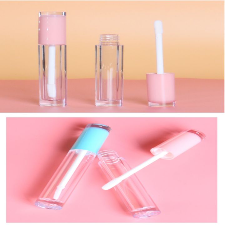 Transparent Lip Glaze Empty Bottle 5ml Round Lip Gloss Tube Inner Spray Lip Gloss Tube
