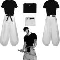 Anime Jujutsu Kaisen Fushiguro Toji Cosplay Costume Adult Unisex Short Sleeve Top Pants Suit Halloween Uniform Party. 
