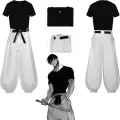 Anime Jujutsu Kaisen Fushiguro Toji Cosplay Costume Adult Unisex Short Sleeve Top Pants Suit Halloween Uniform Party. 