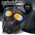 SL Skull Ghost-shape Goggles Face Cover For Outdoor Sports Off-road Motorcycle Helmet Goggles Wind-proof Adjustable Goggles frame. 