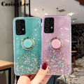 Casinglee for Galaxy A73 5G case Shiny Ring Glitter Soft Transparent Holder Stand Back cover with String for Samsung A73 5G Phone cases cover Stars Moon Girls. 