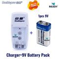 1pcs 9v Battery Charger + 1pcs 9v Rechargeable Battery, Rechargeable DoublePow Battery + Charger Combo Pack - Battery - Battery. 