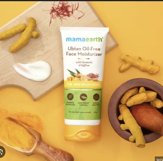 Mamaearth Ubtan Oil-Free Face Moisturizer With Turmeric & Saffron For Skin Brightening - 80g