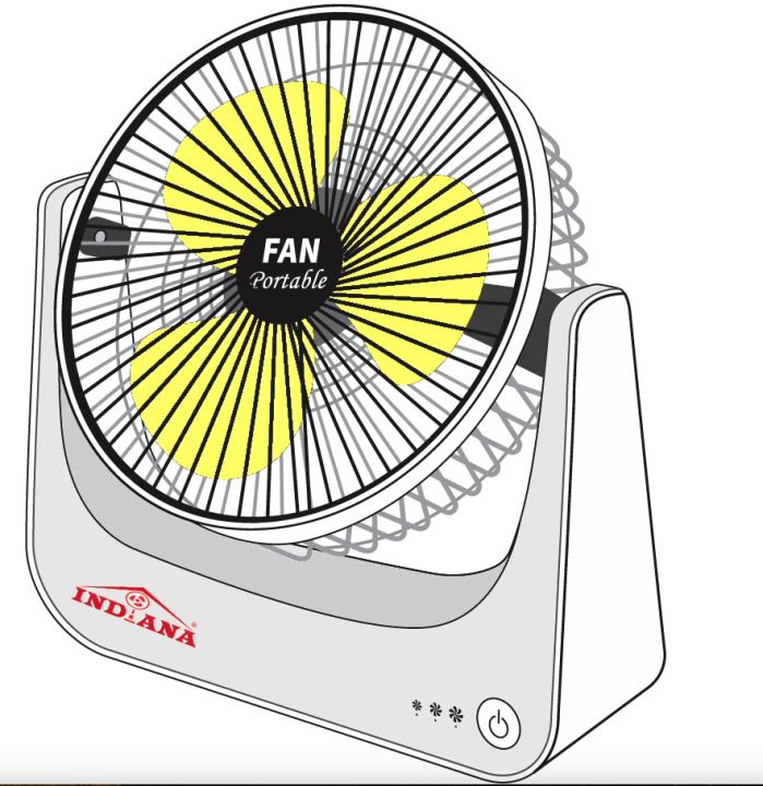 Compact Fan INDIANA brand Portable Mini Desk Fan Rechargeable Table Fans with Battery USB Type C Cable Wire Three-Speed Wind for Car Outdoor Household Use