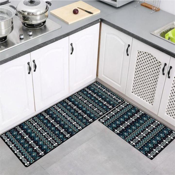 Modern Kitchen Mat Ethnic Style Long Strip Entrance Doormat Bedroom Floor Mat Hallway Area Carpet Anti-Slip Water Absorbent Rugs-40x120cm
