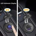 【FUPANG】PD type C 48W Dual USB car charger QC 3.0 charger with voltmeter and switch for boat truck RV.
