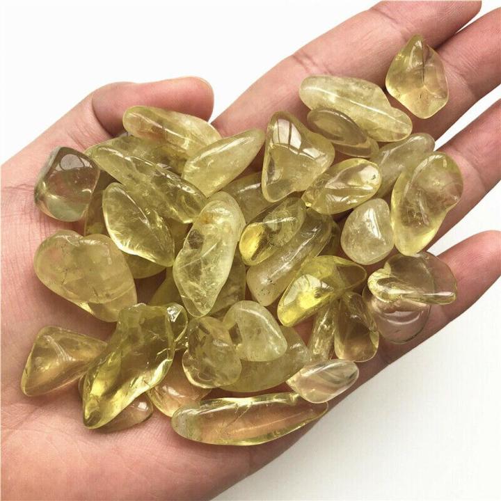 【Hey my home】10-18mm Lemon Yellow Quartz Crystal Stones Citrine Reiki Healing Stones Natural Crystals 50g