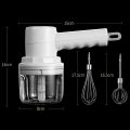 3In1 Electric Blender Wireless Food Cream Mixer USB Electric Egg Beater Handheld Garlic Chopper Meat Grinder Green. 