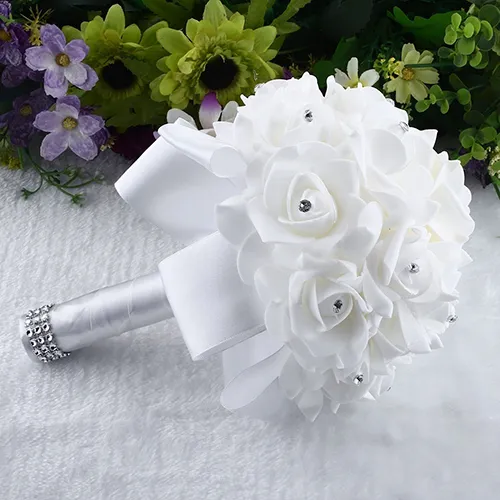 1%20Bouquet%20Bride%20Wedding%20Party%20Bridesmaid%20Rhinestone%20Decor%20Foam%20Artificial%20Flower%20-%20Image%206