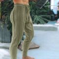 Men Knitted Trousers Pants Slim Fashion Male Ankle-Length Pants Drawstring Solid Color Pencil Autumn Winter Warm Woollen Trouser. 