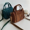 Women's Mini Corduroy Shoulder Bag Female Canvas Handbag Zipper Totes Ladies Casual Purse Cloth Pouch For Girl Crossbody Bag. 