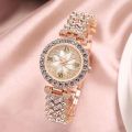 Watch with Stainless Steel Strap & Matching Bracelet - Ideal Gift for Her. 