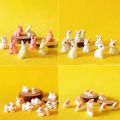 10Pcs Rabbit Bunny Miniatures Lovely Cute Fairy Garden Gnome Moss Terrarium Decor Crafts Bonsai Figurine DIY Doll House Decor.