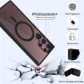 Samsung galaxy s22 ultra 5g MagSafe Compatible Shockproof Transparent Slim Fit Wireless Charging supported Frosted Border Phone Back Case Mobile Cover314353077. 