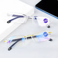 Intelligent Zoom Glasses New Anti Blue Ray Reading Glasses Men Women Rimless Cutting Presbyopia Eyewear Prescription Glasses. 