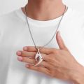 Fashion New Pendant Necklace Men Punk Trendy Simple Stainless Steel Chain. 