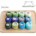 Rhapsody Premium Size 8 Pearl Cotton Embroidery Thread 12 Bals For Cross Stitch DIY Crochet Singed Mercerized Egyptian Cotton. 