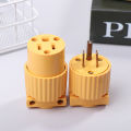 America B515PY/B515CY 15A US Industry Power Socket Plug Male Female 3 Pole Locked Wiring Connector Yellow Plug Socket Adaptor Eatop. 