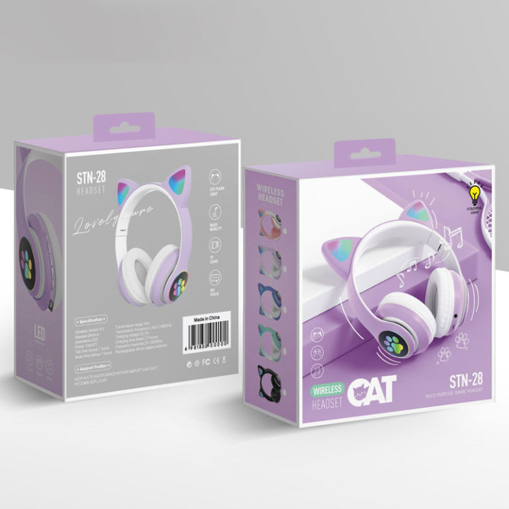 STN28%20cat%20ear%20luminous%20Bluetooth%20headset%20head-mounted%20cute%20wireless%20live%20broadcast%20girl%20children's%20headset%20-%20Image%207