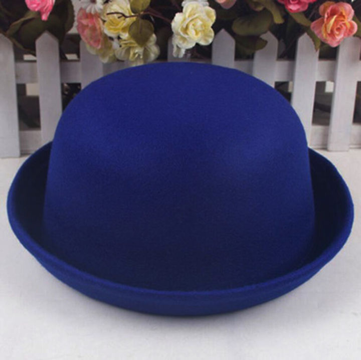 Black Synthetic Dhoom Bowler Felt Round Hat For Men Cap For