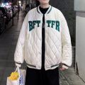 Baseball Uniform Cotton Clothes Men and Women Winter2022New Letter Cotton Clothing Hong Kong StyleinsDiamond Lattice Couple Jacket Coat.