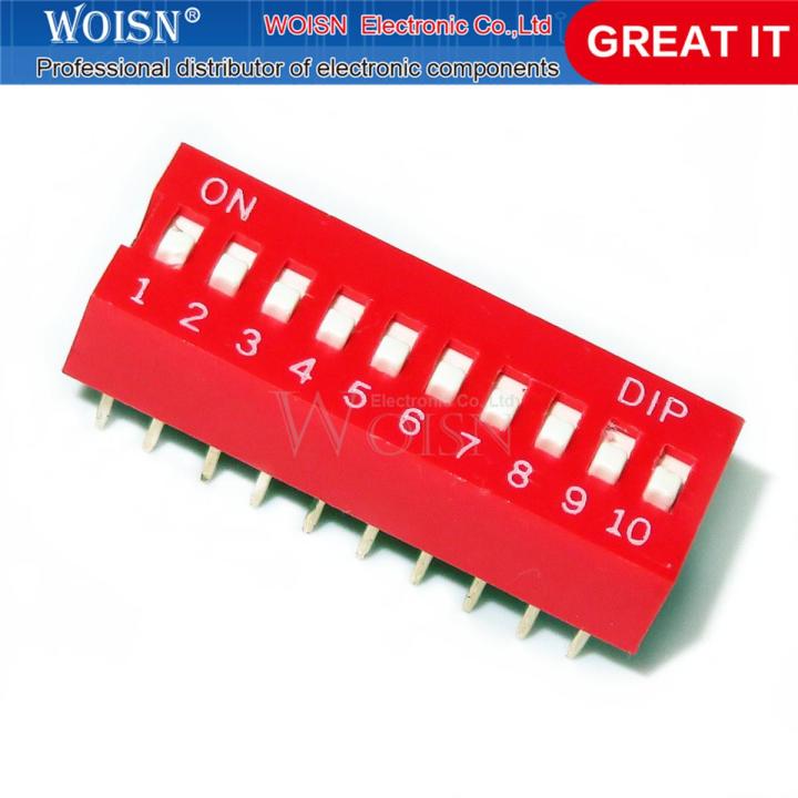 5pcs Red DIP switch DS-10 (10 bits)