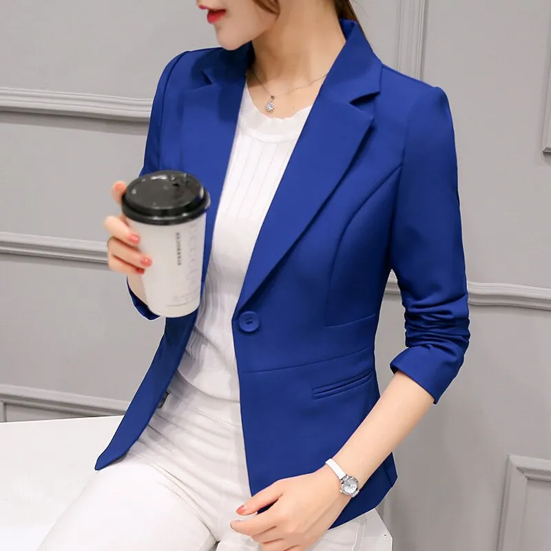 2021 Autumn Winter New Women Fashion Solid Formal Blazers Women