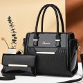 2024 spring new shiny leather embossed crocodile pattern mother and child bag large capacity shoulder crossbody PU leather handbag women's bag.