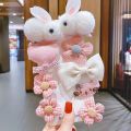 9 pcs/set children hair accessories of cartoon rabbit hairpin Korean version of the fabric flower for kids hairclip.
