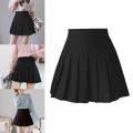 Womens Mini Pleated Skirt High Waisted Skater Tennis Skirts Girls Cheerleader School Uniform for Party, Date, Anniversary - Black L. 
