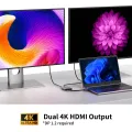 4K60Hz Displayport to 2HDMI Splitter Displayport HDMI Adapter DP to 2HDMI Hub MST Display for Laptop Monitor Desktop GraphicCard. 