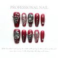 Angel Wings Punk Y2K Handmade Nails Professional Wearable Advanced Press On Nails Designed Almond Pointed Nail Art With Glue. 