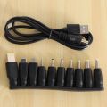 DC Power Cord USB to 5.5X2.1 Multifunctional Dc Interchangeable Plug. 
