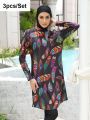 3/4PCS Islamic Swimwear with Shawl Beach Wear Muslim Swimming Suit for Women Modest Long Sleeves Full Cover Burkini Swimsuit. 