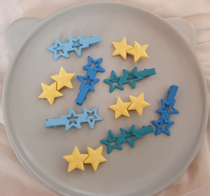Star Hairpin /Side/Duckbill Yellow/Blue Clip For sweet Girl/Women
