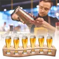 Shot Glass Holder Set-1Oz/30Ml Shot Glass Set Bamboo Shot Glass Holder, 6Pcs Shot Glass Set, Perfect for Party, Bar. 