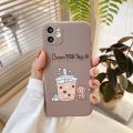 Cute Boba Phone Case For iPhone 11 12 Pro Max Mini XR X XS Max 78 plus SE Luxury Bubble Tea Soft Silicone Shell Accessories. 