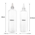 500ml/1000ml Kitchen Pointed Nose Clear Squeeze Sauce Bottle Sealable.