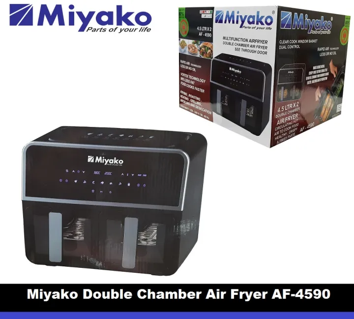 Miyako%20AF-4590%20Double%20Chamber%20Digital%20Touch%20Panel%20Air%20Fryer,%209Liters.%20-%20Image%202