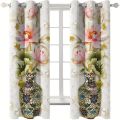 2pcs 3D Beautiful Vase Lotus Flower Digital Printed Curtain Living Room Curtains Grommet Top Curtains Living Room Office Home. 